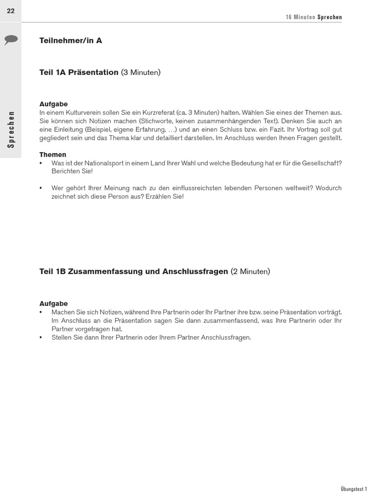Telc C1 übungstest 4 Präsentation Pdf