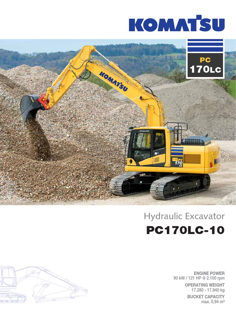 Komatsu pc170lc 10 Hydraulic Excavator Brochure | PDF
