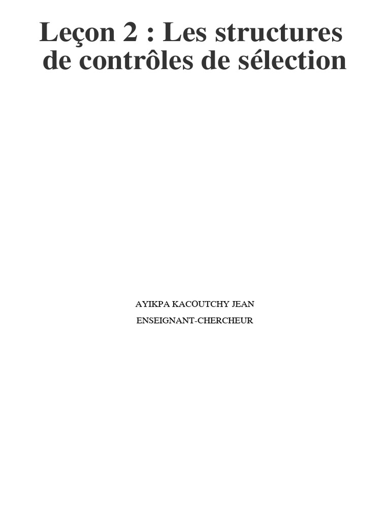 Algorithmique de Base - L2 | PDF