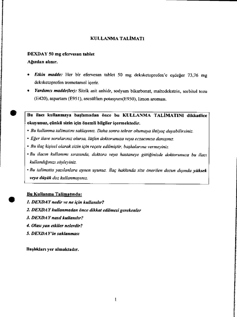 3696 Dexday 50 MG Efervesan Tablet KT | PDF