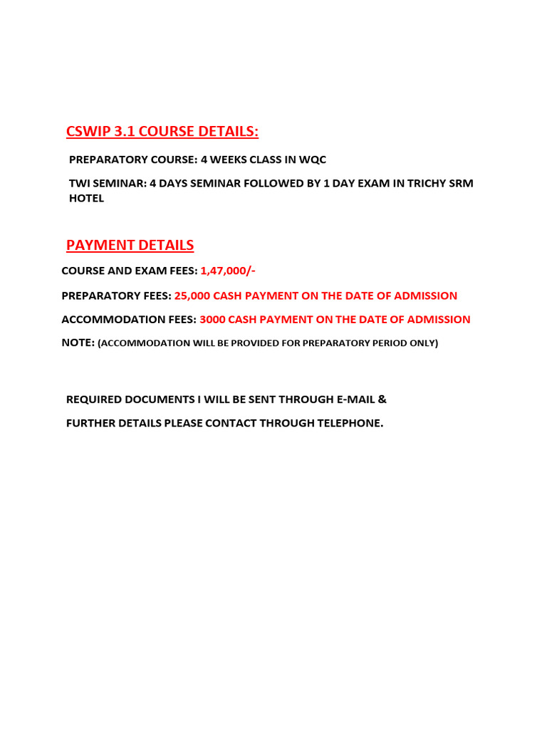 2024 Cswip 3 1 Course Details PDF