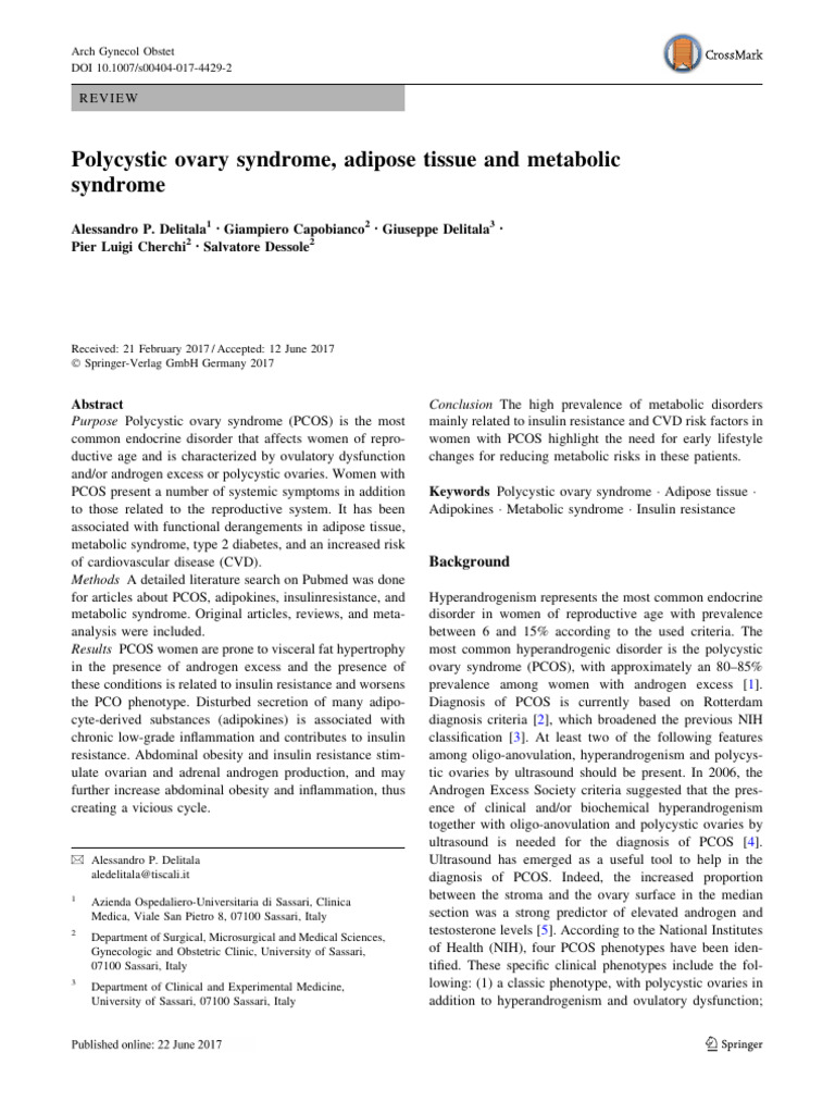 PCOS, Adipose Tissue and Metabolic Syndrome | PDF