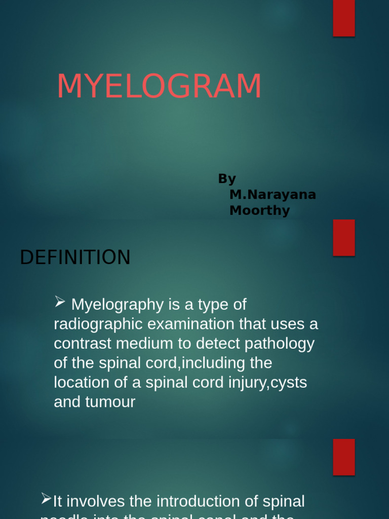 Myelogram | PDF