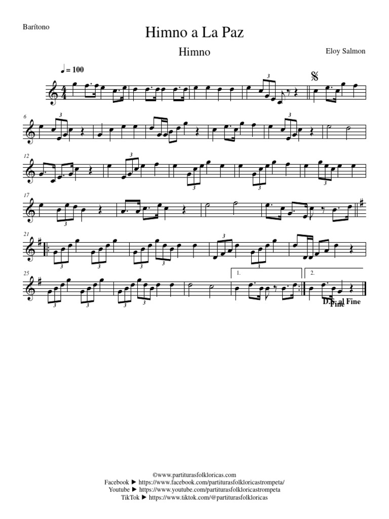 Himno A La Paz - Eloy Salmon - Barítono | PDF