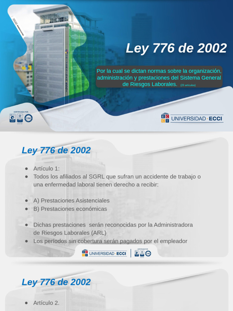 Ley 776 de 2002 | PDF