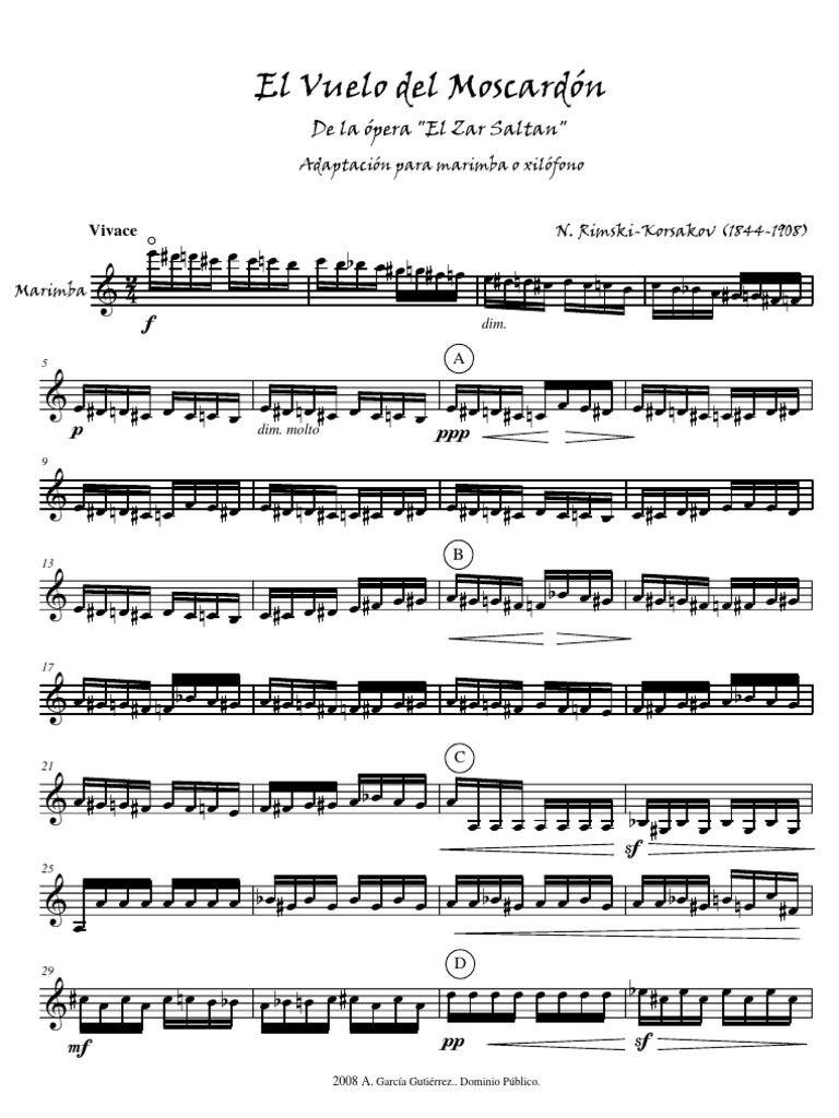 Marimba RimskiKorsakov El Vuelo Del Moscardon