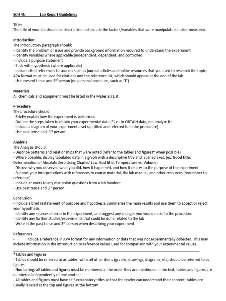1.11.3 Lab Report Guidelines | PDF