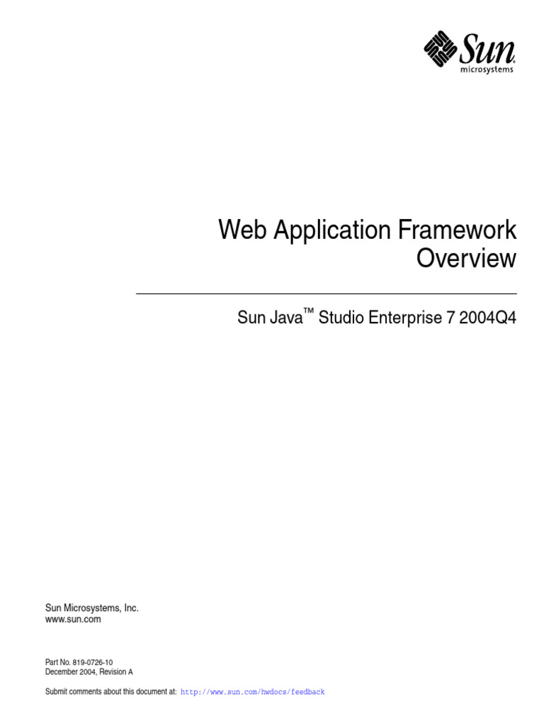 Web Application Framework: Sun Java Studio Enterprise 7 2004Q4 | PDF