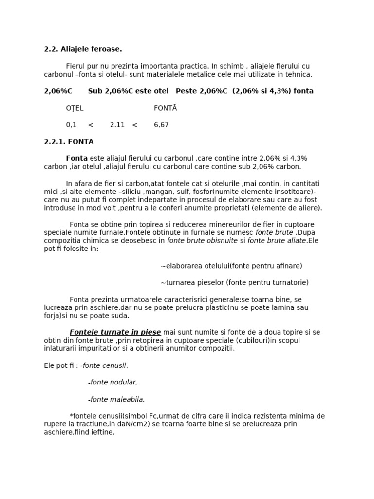 Curs Fonte Si Oteluri | PDF