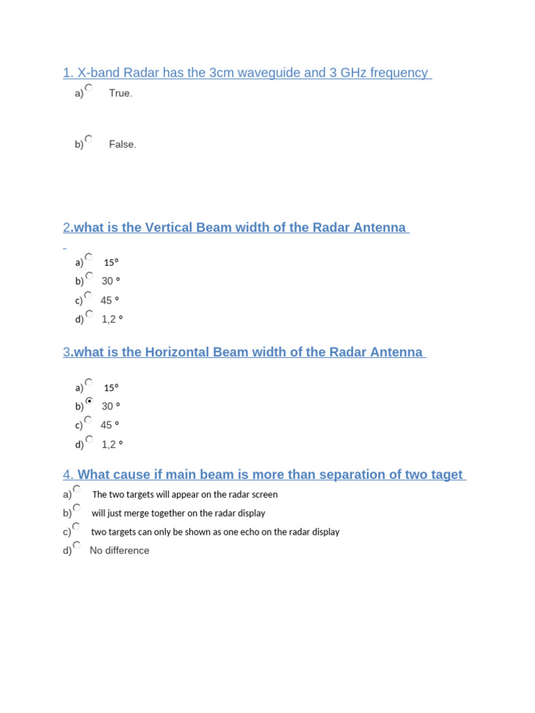 Radar Test | PDF