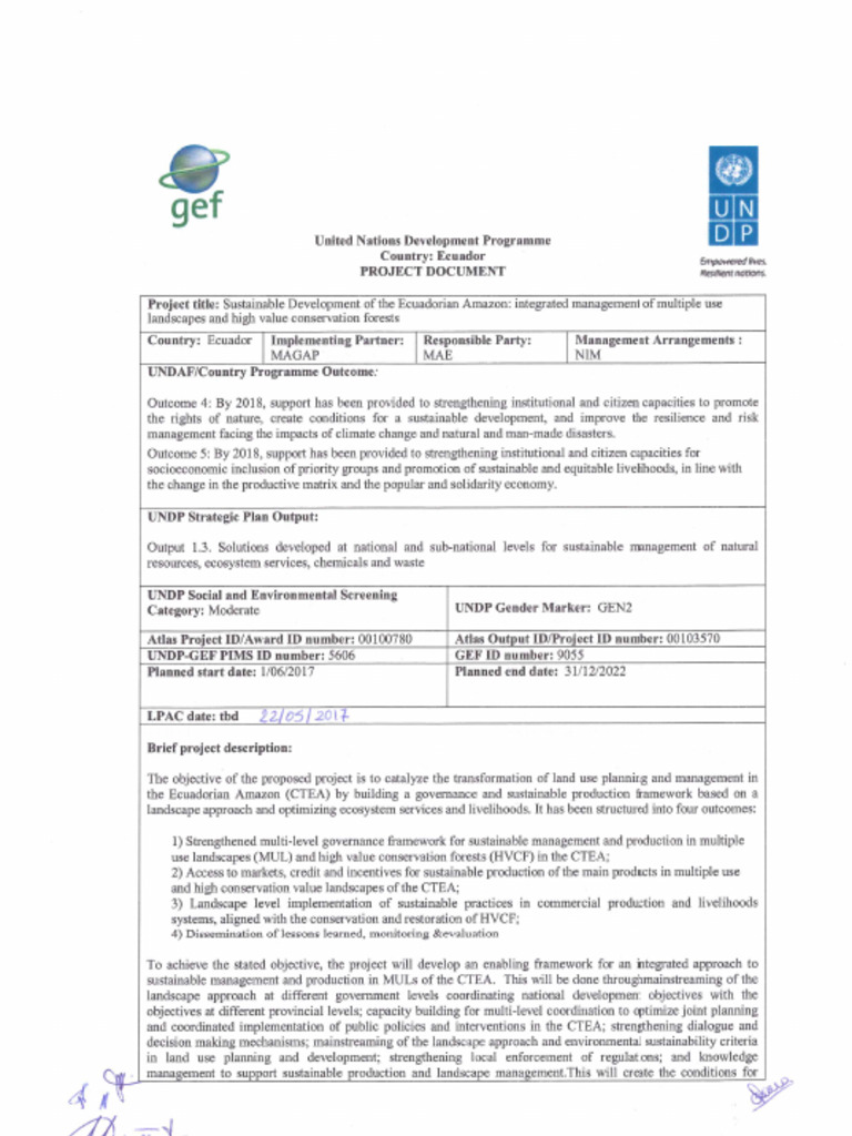 Prodoc GEF Firmado SPA | PDF