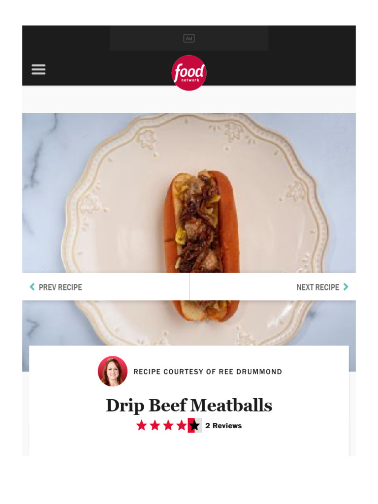 Drip Beef Meatballs Recipe - Ree Drummond - Food Network | PDF