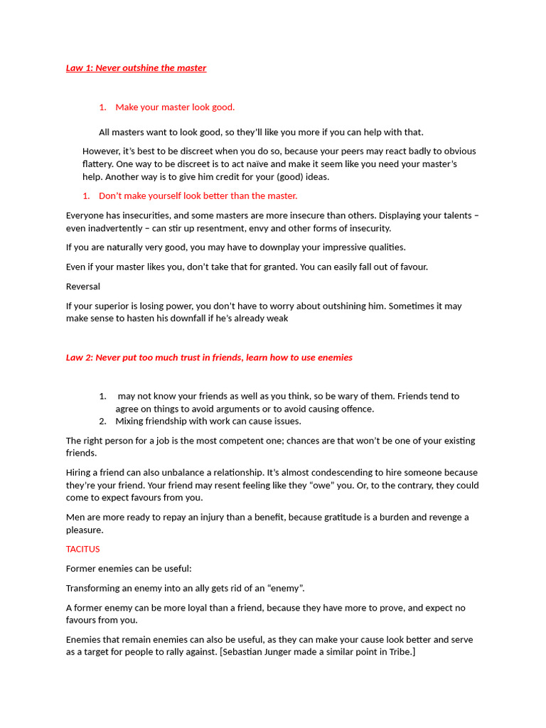 48 Laws of Power Course | PDF