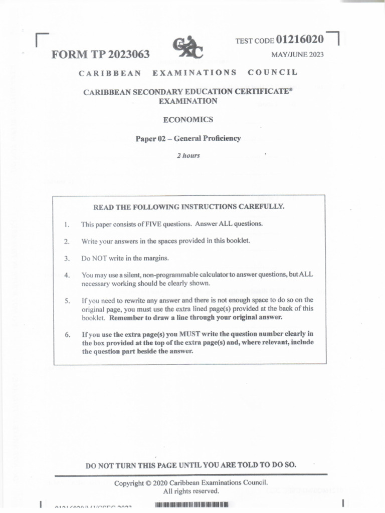2023 Economics May Paper 2 | PDF