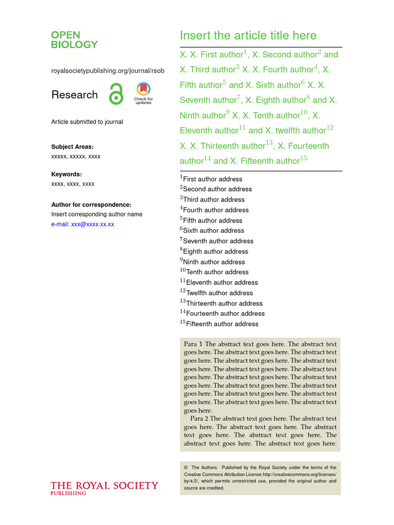 The Royal Society Open Biology | PDF