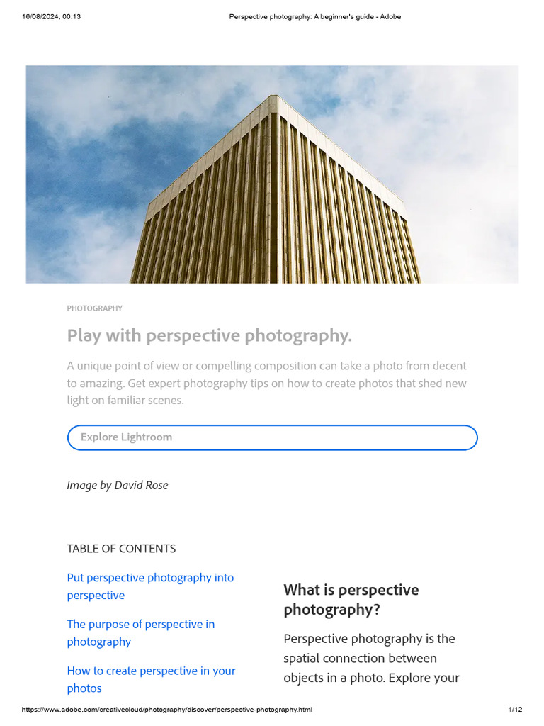 Perspective Photography - A Beginner's Guide - Adobe | PDF