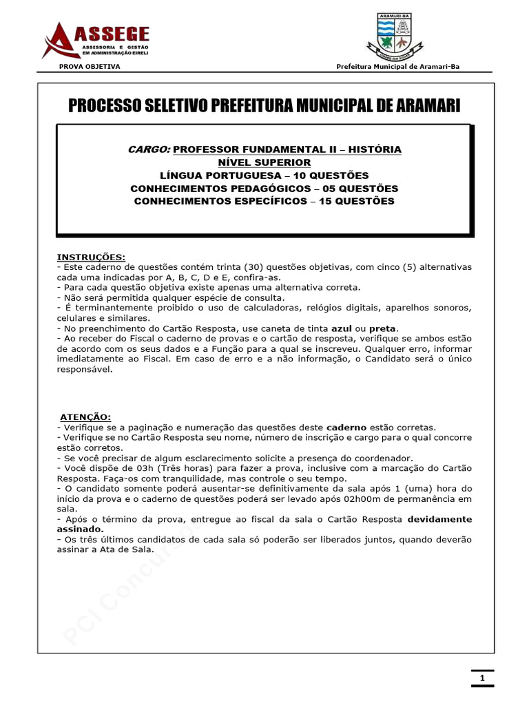 Professor - Fundamental - II - Historia Aramari | PDF