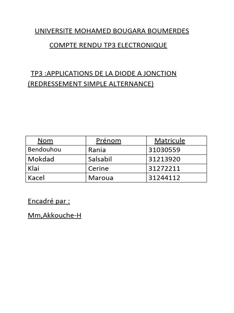 tp3 Electronique | PDF