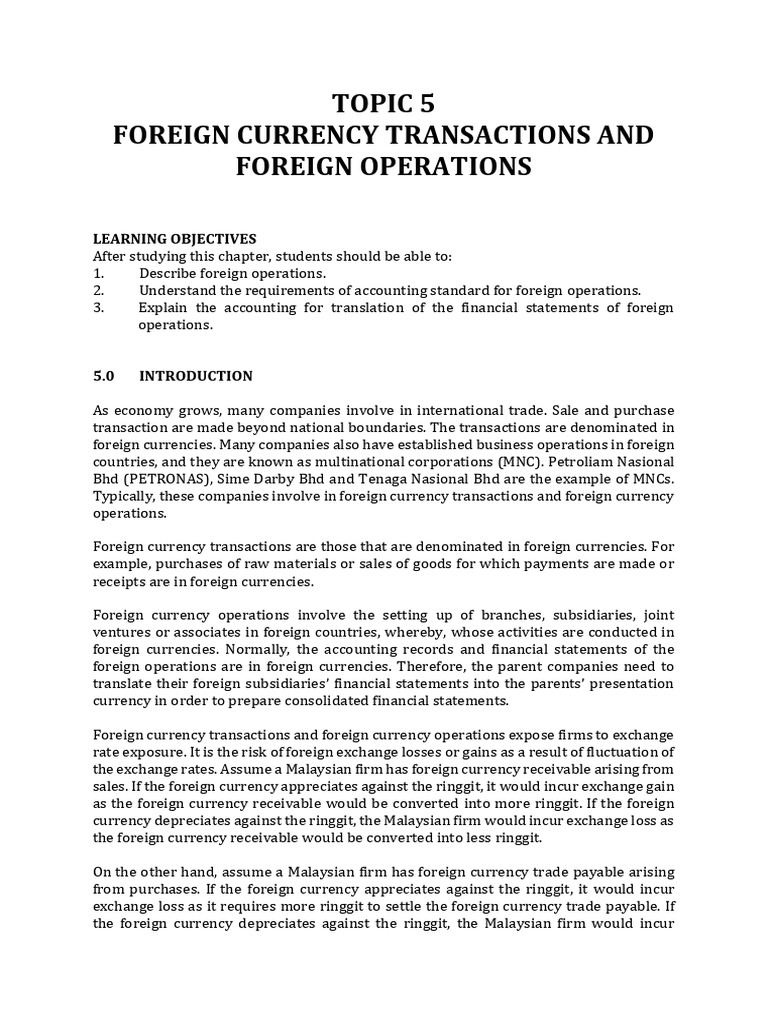 Topic 5 Foreign Operations June2023 | PDF
