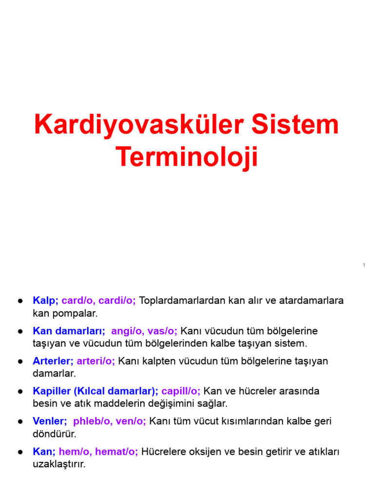 Tıbbi Terminoloji 6. Hafta | PDF