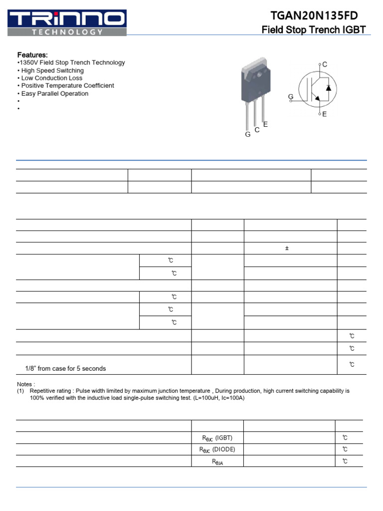 TGAN20N135FD Final Datasheet Rev0 4 | PDF