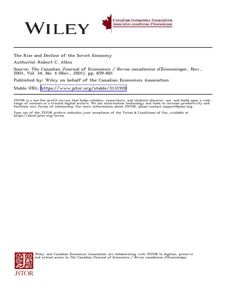 The Rise and Decline of The Soviet Economy | PDF