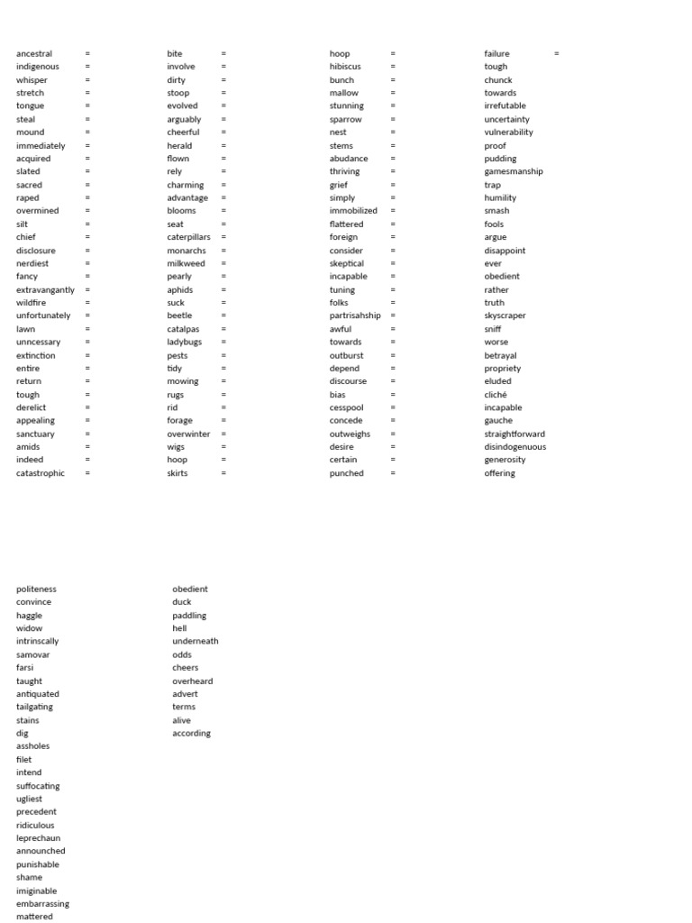 Vocabulary pdf