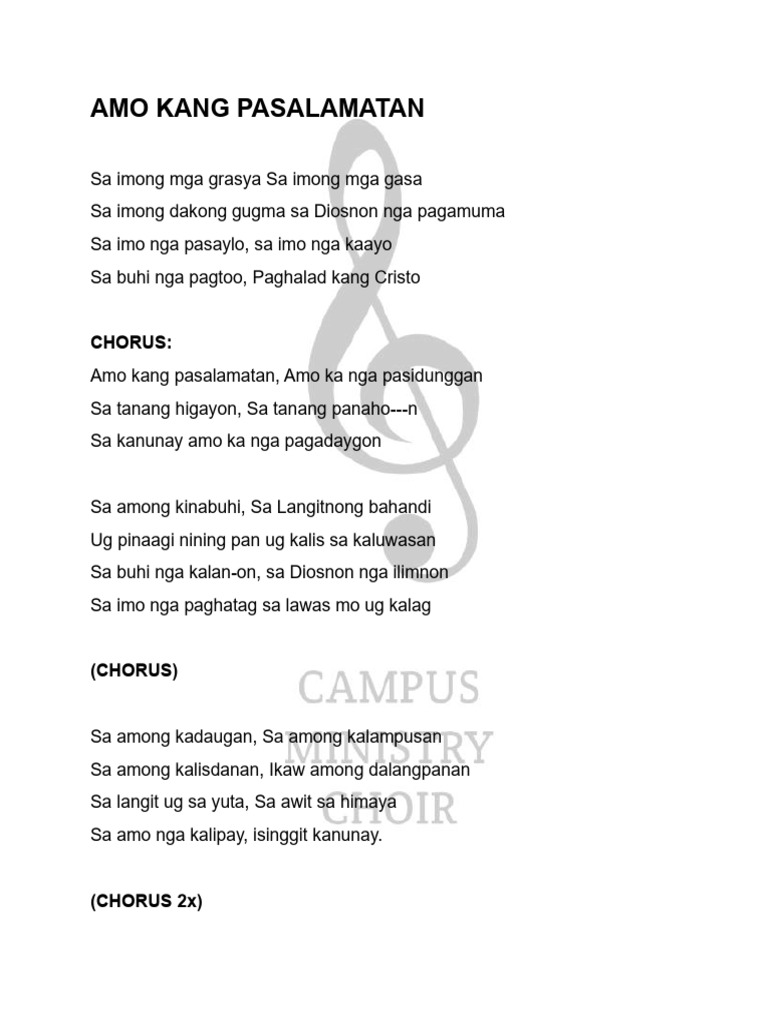 Amo kang pasalamatan lyrics pdf