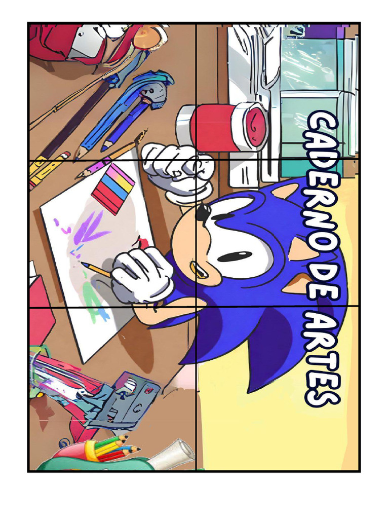Capa caderno de artes sonic 1 pdf