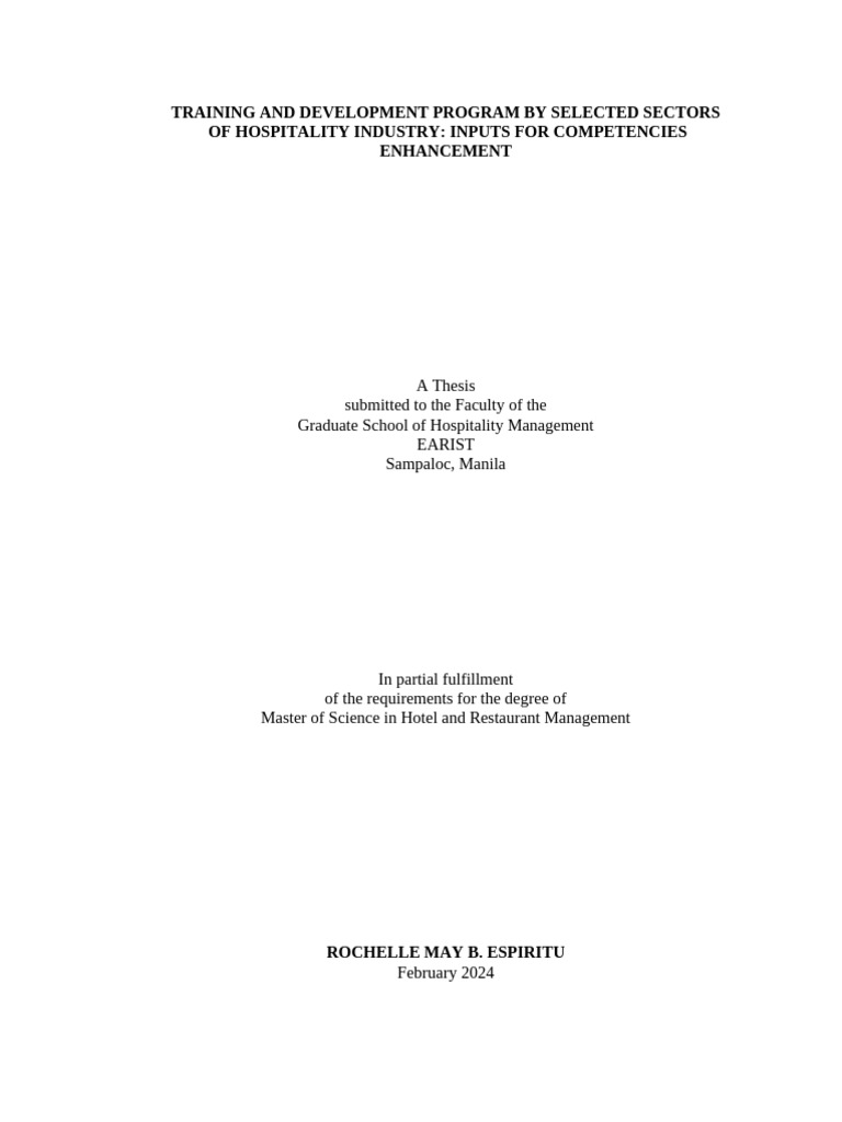 Training and Development Program by Selected Sectors | PDF