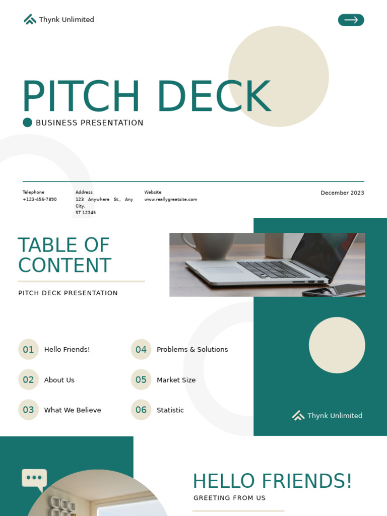 White Green Simple and Professional Business Pitch Deck Presentation | PDF