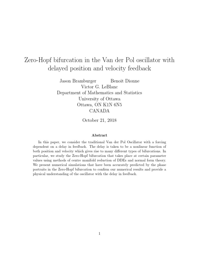 z30 Zero-Hopf Bifurcation in The Van Der Pol Oscillator With Delayed ...