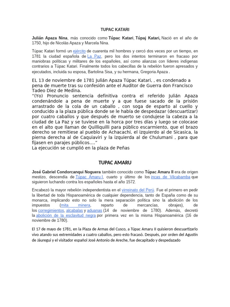 Tupac Katari | PDF