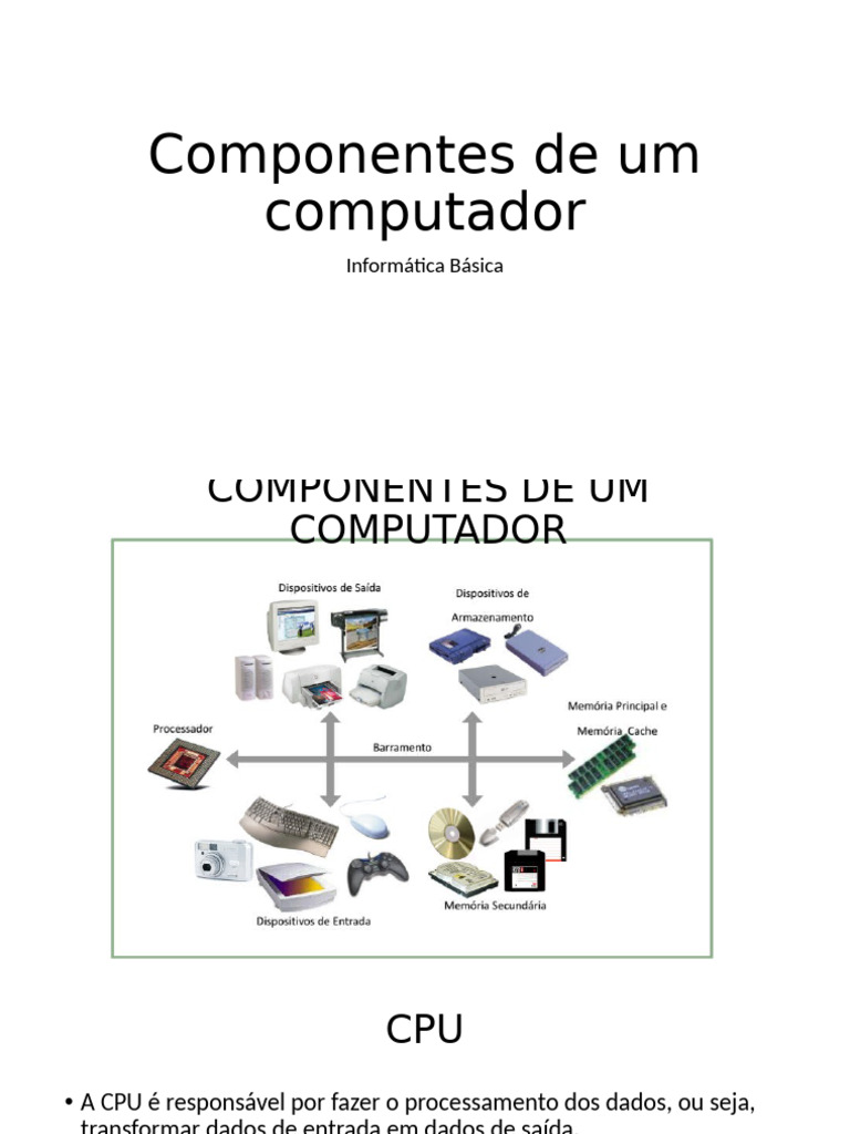 Informática Básica 03 - Componentes de Um Computador | PDF