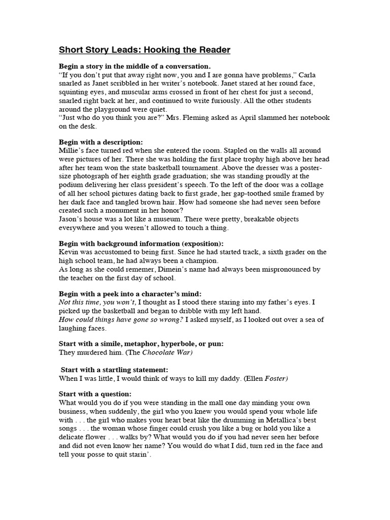 Short Story Leads - Hooking | PDF