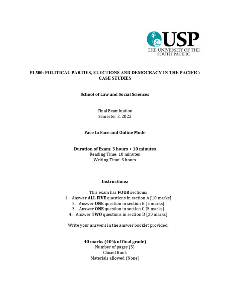 PL300 Final Exam Paper S2 2023 Oct-5-2023 | PDF | Political Corruption ...