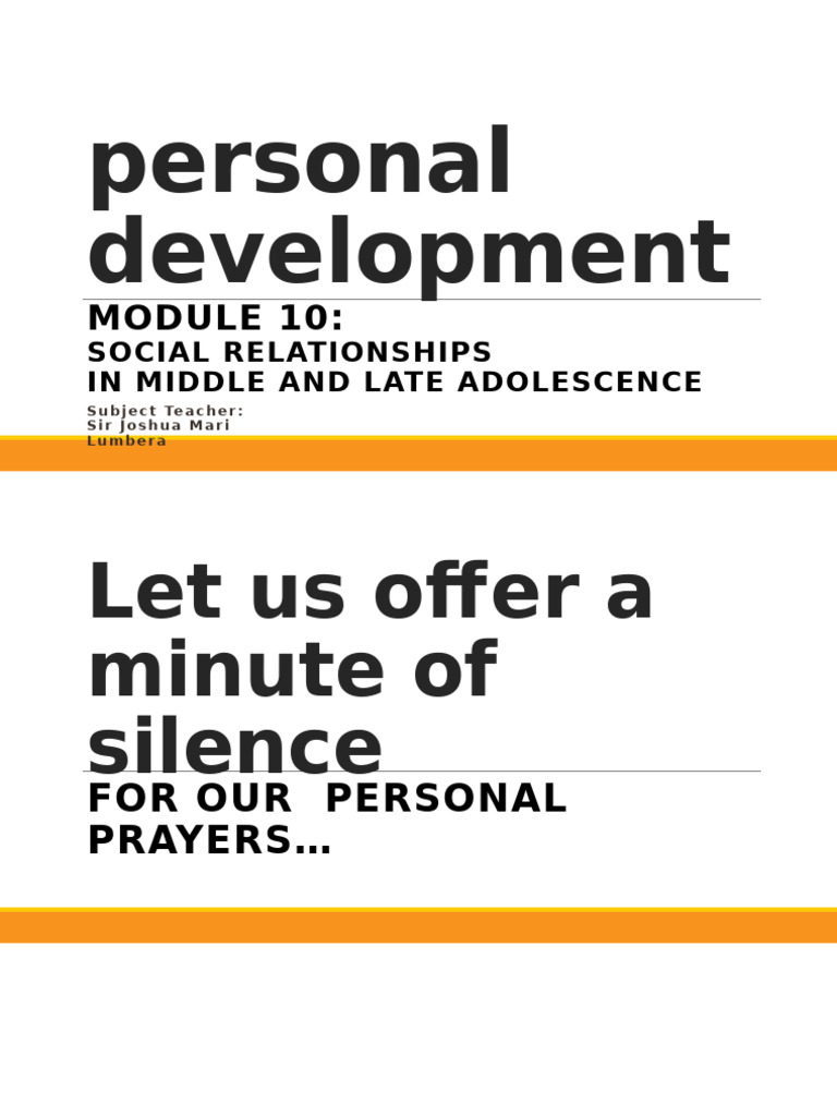 Module 10 Social Relationships in Middle and Late Adolescence | PDF ...