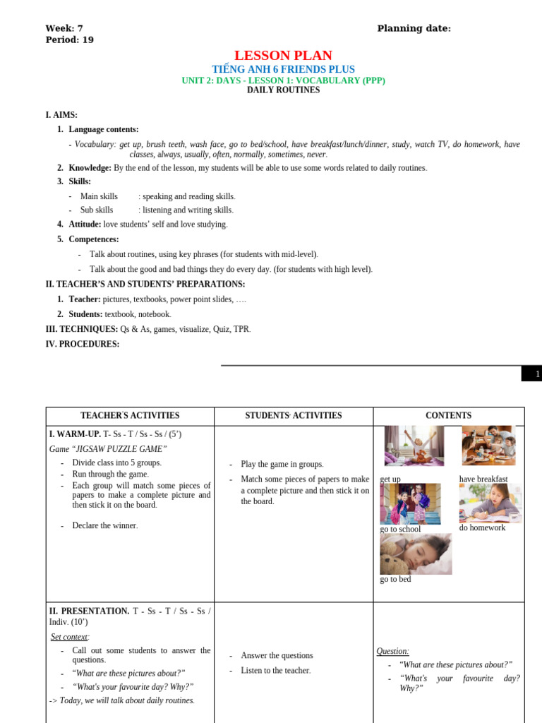 GA FP6 TUẦN 7-10 | PDF