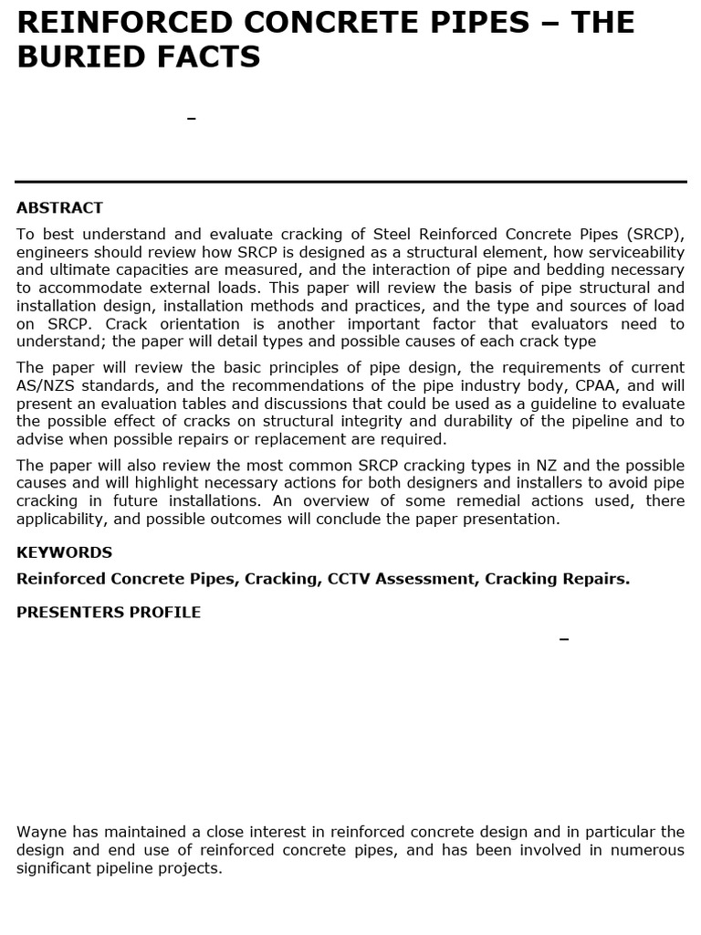  paper post installation cracking of conc hume pipe pdf