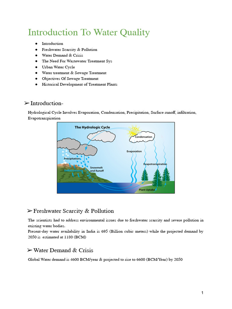 Water Sources and Treatment Overview | PDF | Sewage Treatment | Home ...