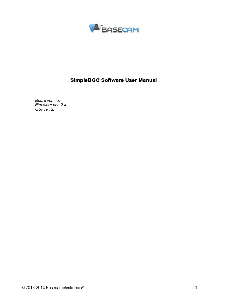 SimpleBGC Manual 2 4 Eng | PDF