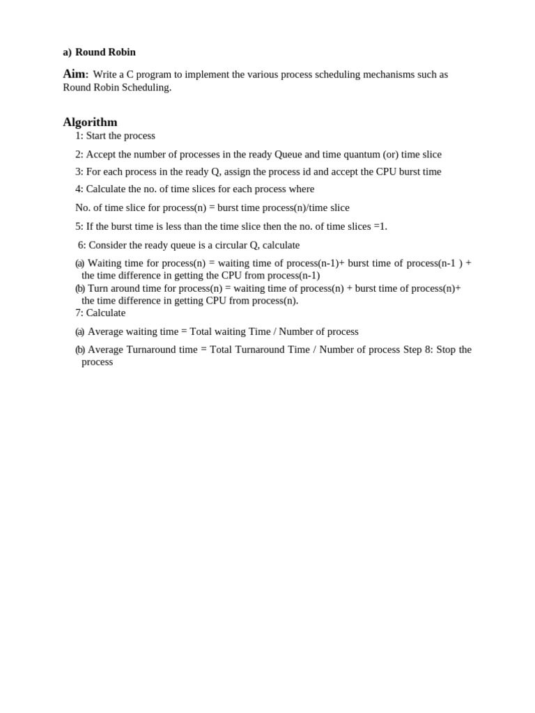 Round Robin and Priority | PDF