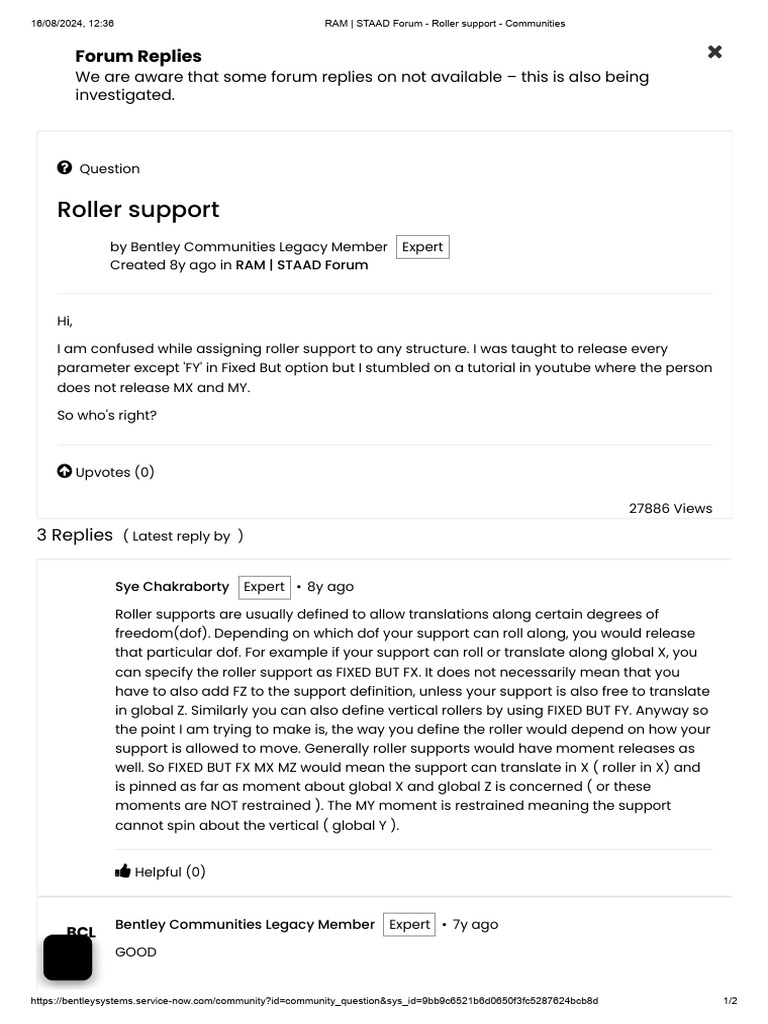 Defining Roller Supports in STAAD Pro | PDF | Computing | Software