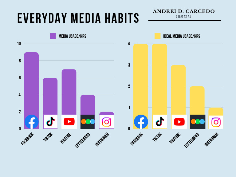 Everyday Media Habits: Media Usage/Hrs 10 Ideal Media Usage/Hrs 4 | PDF