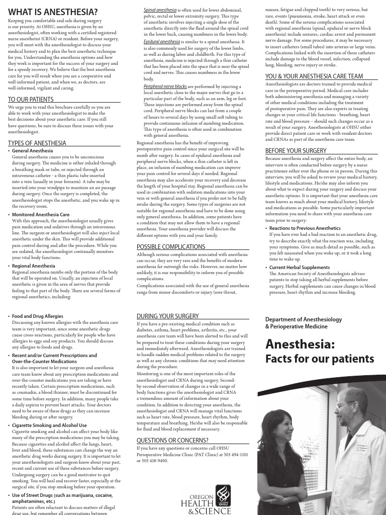 Understanding Anesthesia Options | PDF | Anesthesia | Surgery