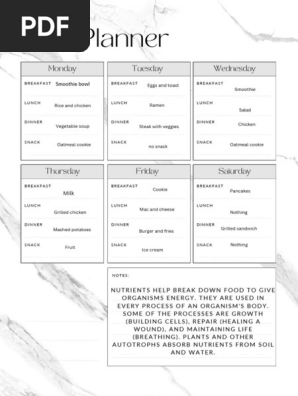 White Minimalist Meal Planner in Daily Weekly and Monthly