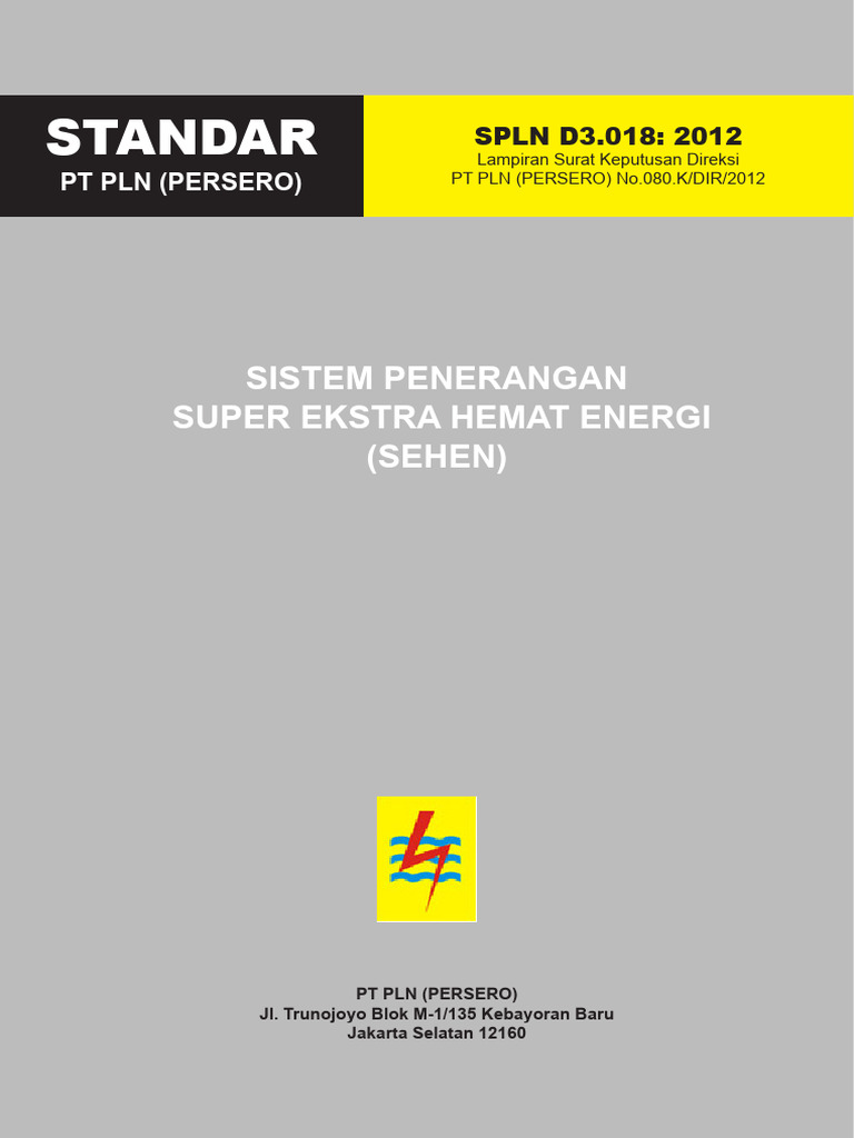 SPLN - D3 - 018 - 2012 Sistem Penerangan Super Ekstra Hemat Energi ...