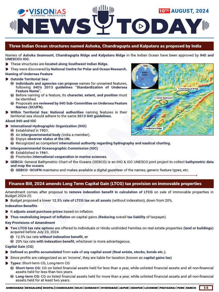 VisionIAS Daily Current Affairs 10 August 2024 | PDF