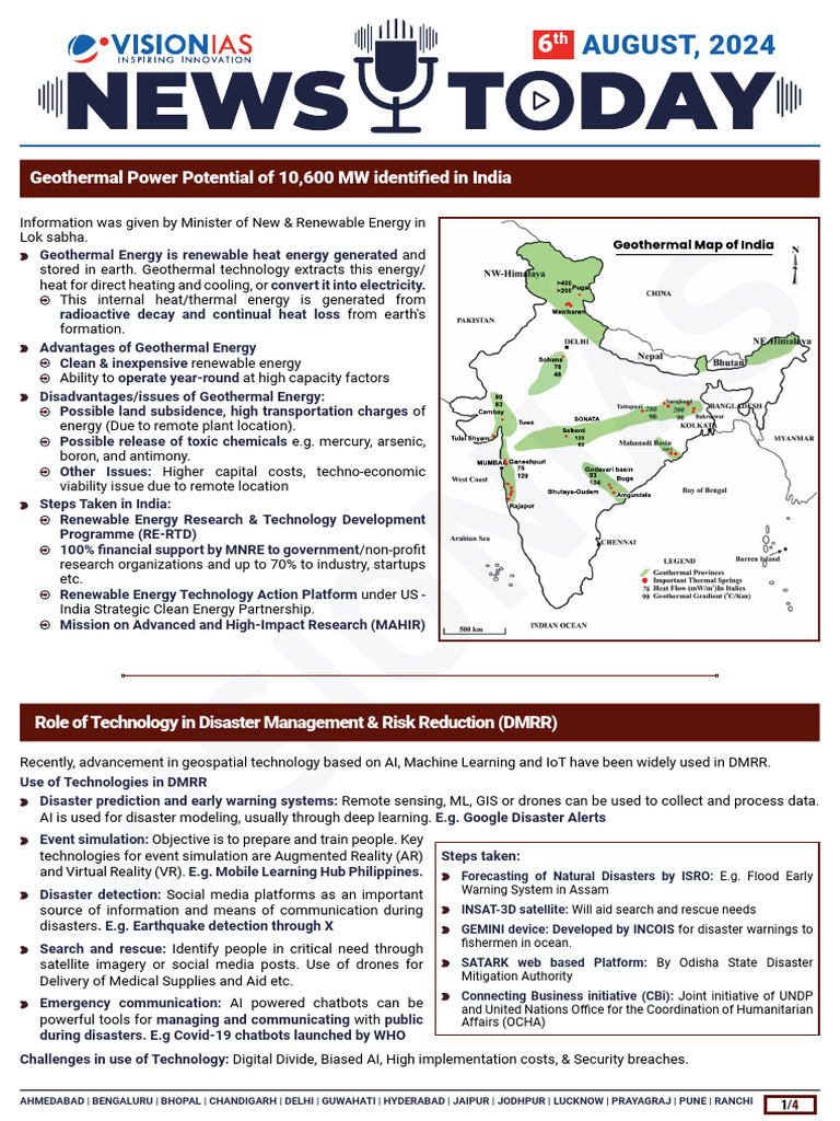 VisionIAS Daily Current Affairs 06 August 2024 | PDF