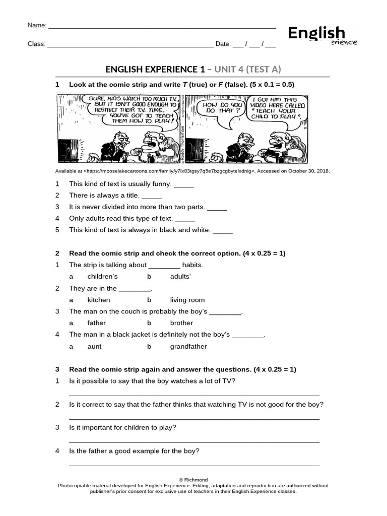 Tests Unit4 A Vol1a Ef2 Pdf